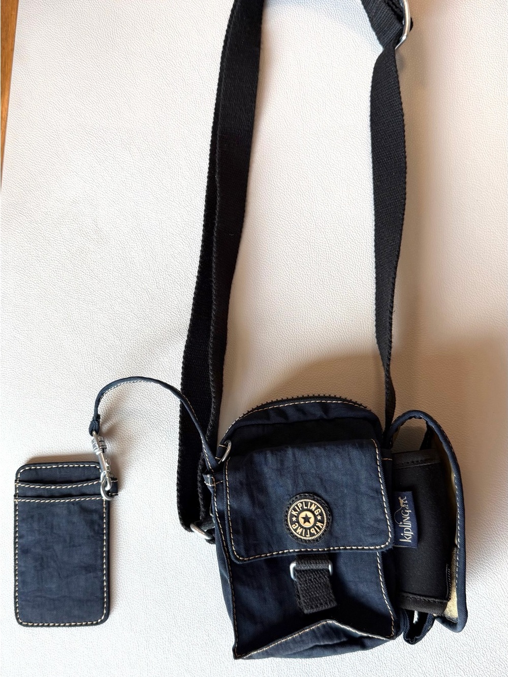 Kipling Vintage Navy Utility Crossbody Travel Bag Card Holder